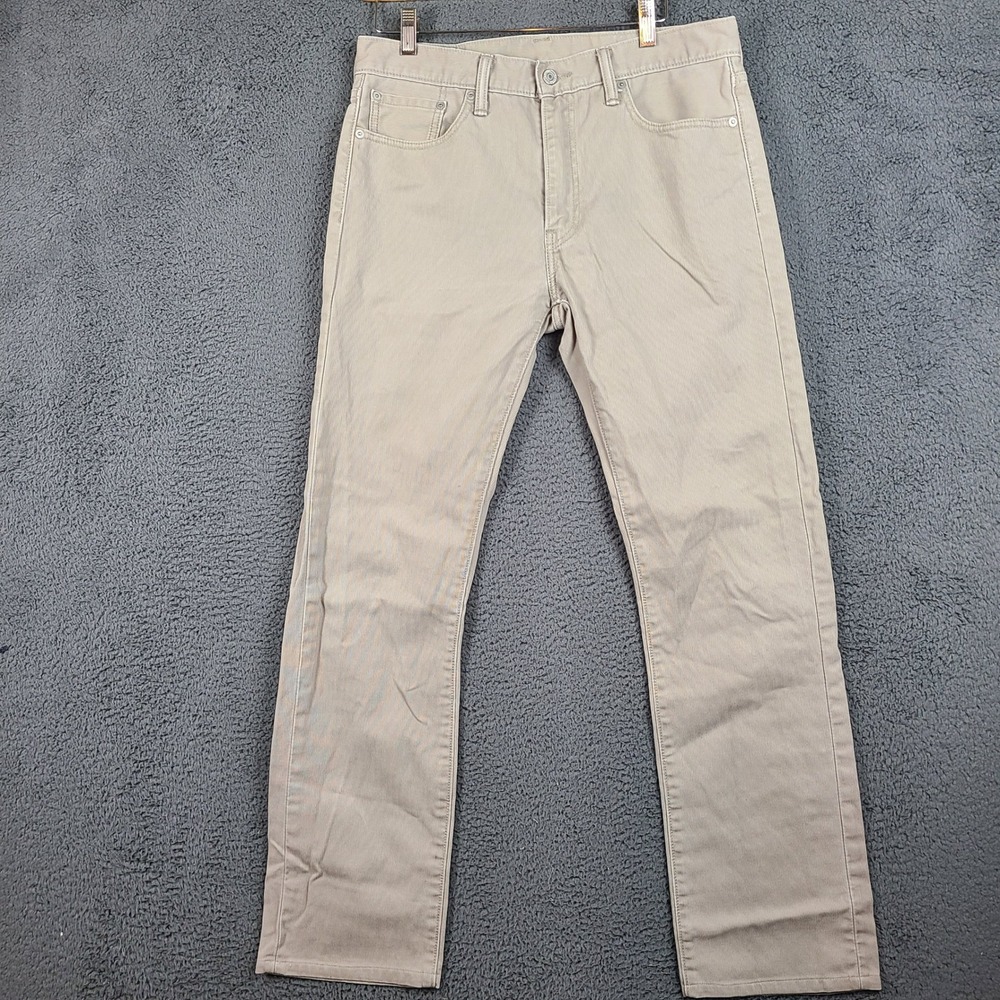 Levis 513 Slim Straight Corduroy Pants Mens 33x32 Tan Khaki Cords